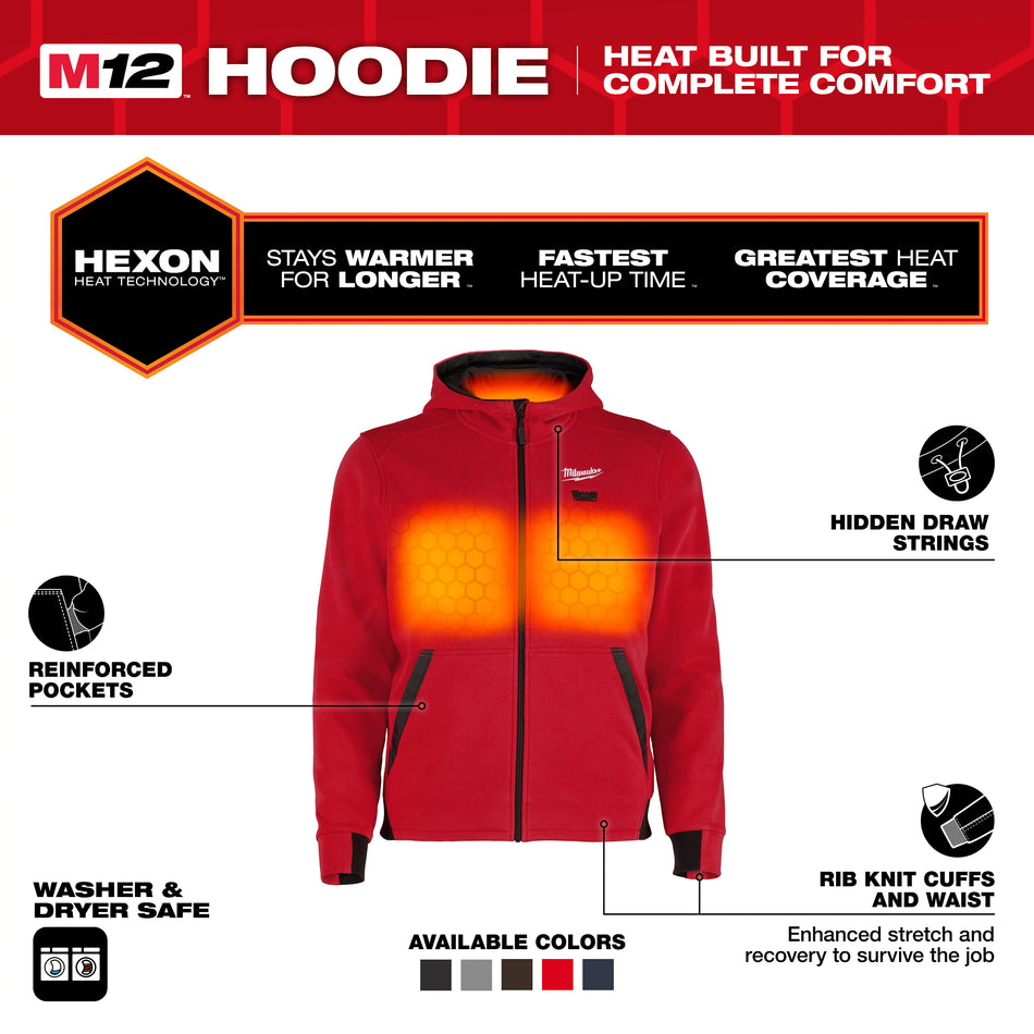 Milwaukee M200R-20,  M12 RED HEATED HOODIE ONLY