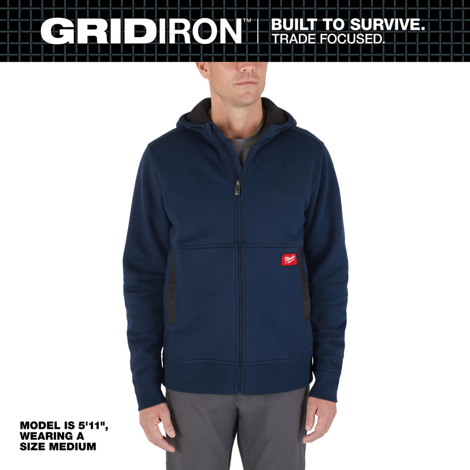 Milwaukee M250U, GRIDIRON™ Full-Zip Hoodie Blue - XL