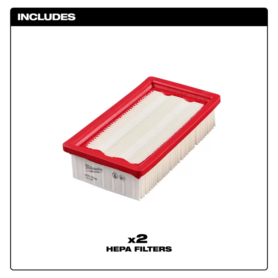 Milwaukee 49-90-1968, HEPA FILTER 2-Pack (For 0888-20/22HD)