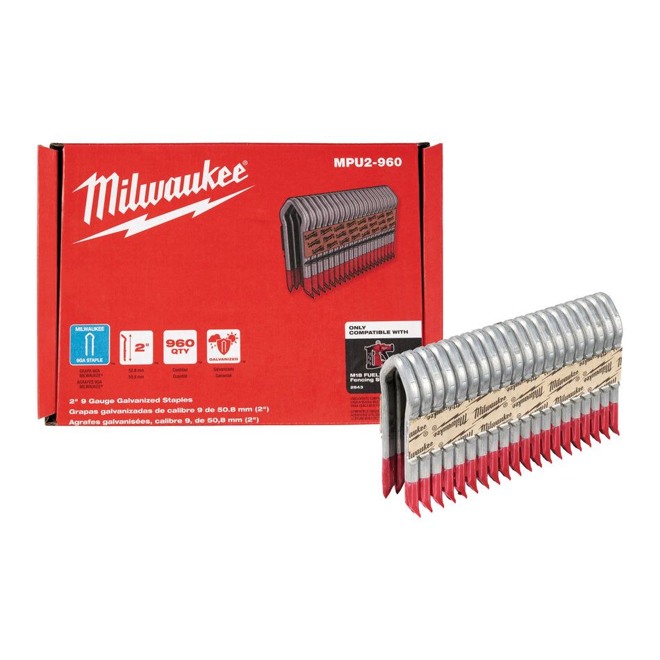 Milwaukee MPU2-960, 2 INCH 9 GAUGE GALVANIZED STAPLES