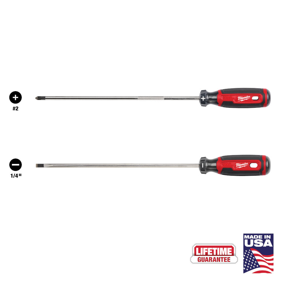 Milwaukee MT200-2L, 2 PC. 10" Cushion Grip Screwdriver Set (USA)