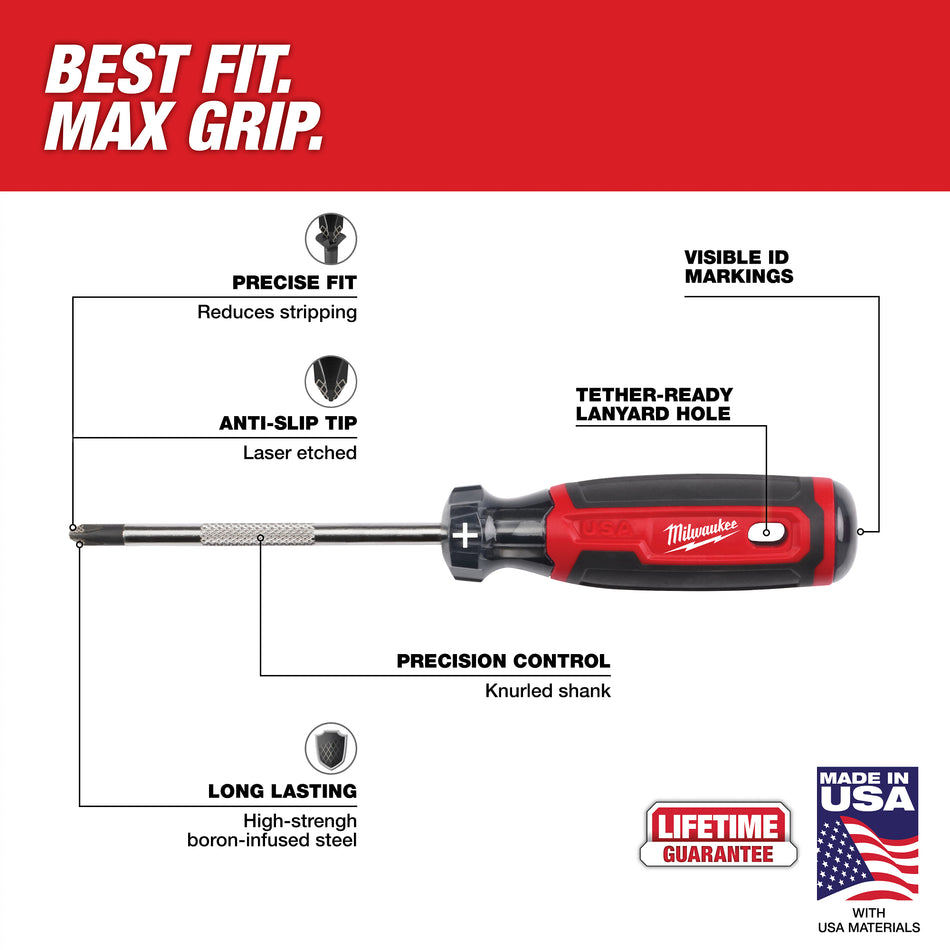 Milwaukee MT202, #2 Phillips 4" Cushion Grip Screwdriver (USA)
