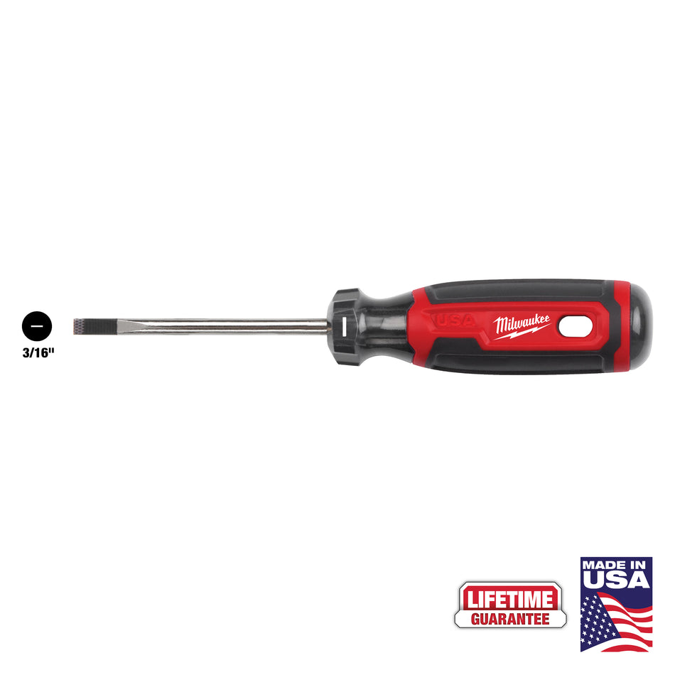 Milwaukee MT211, 3/16" Cabinet 3" Cushion Grip Screwdriver (USA)