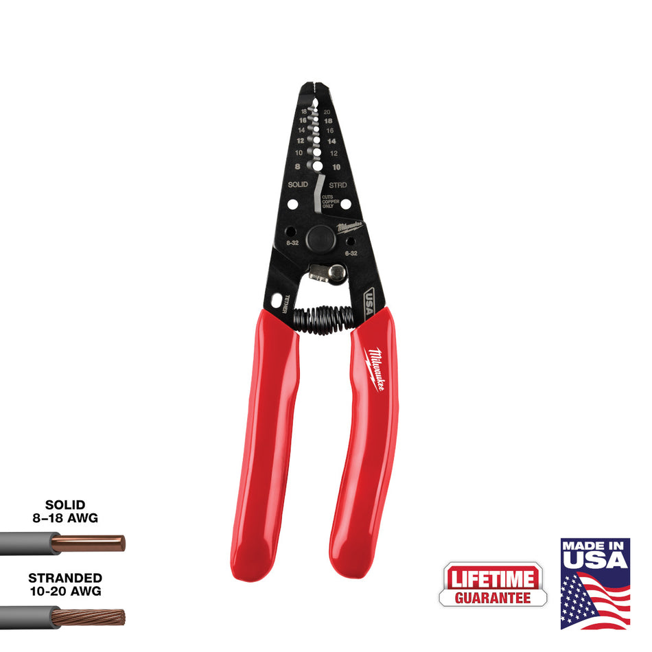 Milwaukee MT702, 8-20 AWG Dipped Grip Wire Stripper & Cutter (USA)