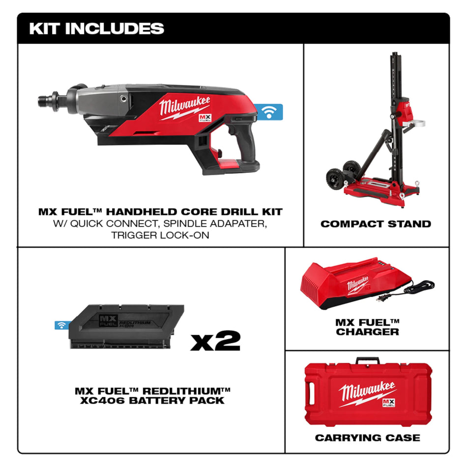 Milwaukee MXF301-2CXS, MX FUEL Handheld Core Drill Kit w/ Stand