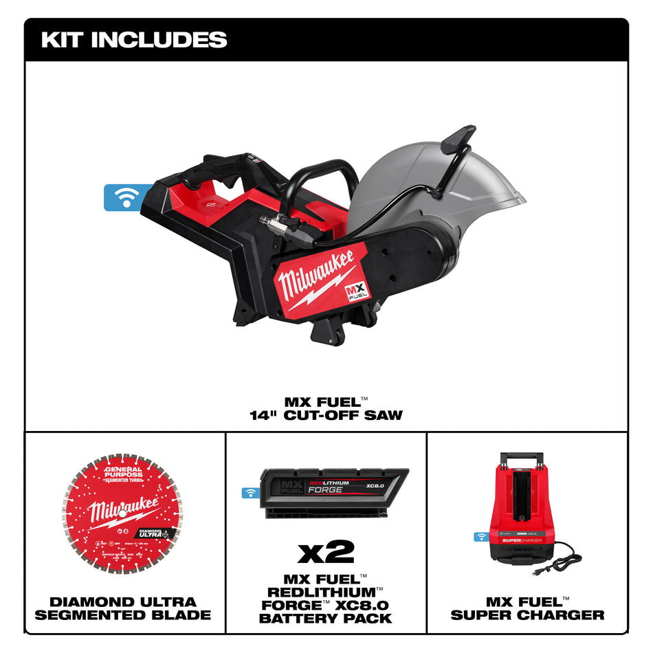 Milwaukee MXF315-2XC, MX FUEL 14" Cut-Off Saw w/ RAPIDSTOP Brake 2x 8.0Ah Kit