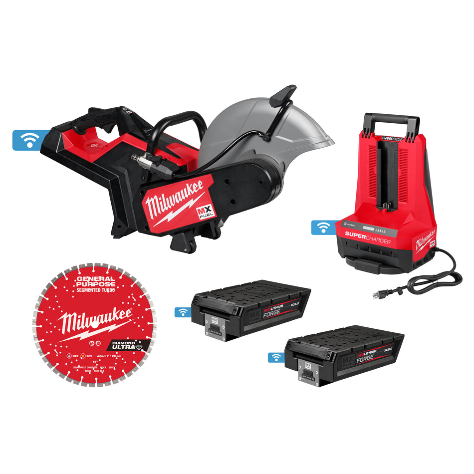 Milwaukee MXF315-2XC, MX FUEL 14" Cut-Off Saw w/ RAPIDSTOP Brake 2x 8.0Ah Kit