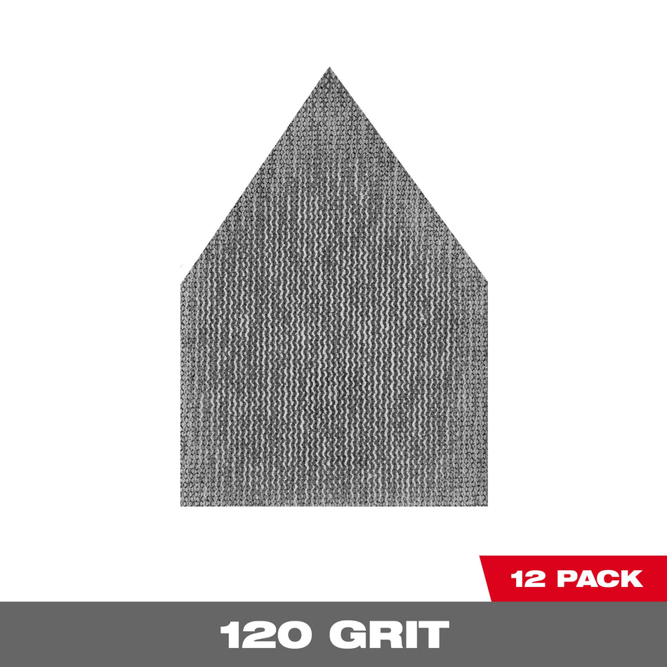 Milwaukee 48-80-5120, 120 Grit Mesh Sanding Sheets for M12 FUEL™ Orbital Detail Sander 12-Pack