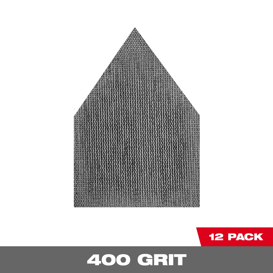 Milwaukee 48-80-5400, 400 Grit Mesh Sanding Sheets for M12 FUEL™ Orbital Detail Sander 12-Pack