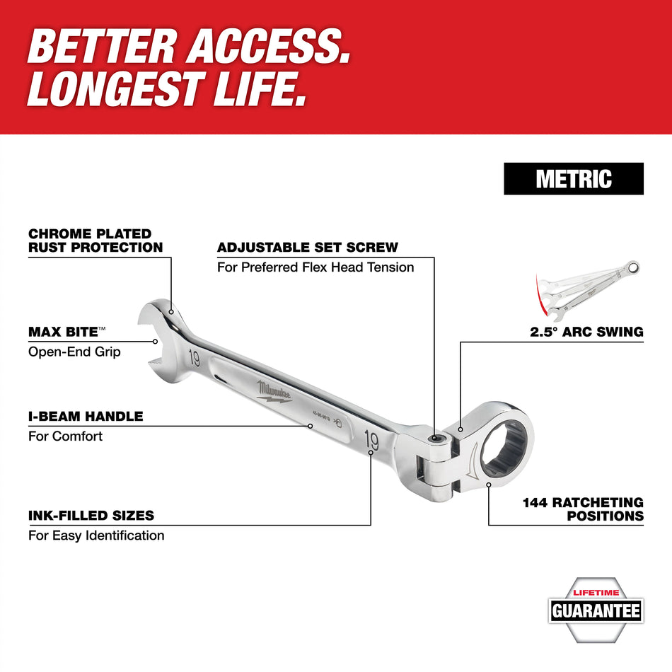 Milwaukee 45-96-9613, 13 mm Flex Head Combination Wrench
