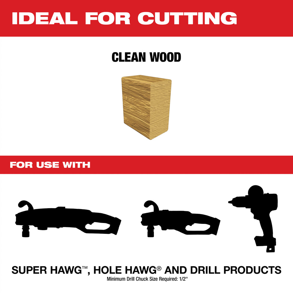 Milwaukee 48-13-0048, 1/2" x 6" SPEED FEED Wood Bit
