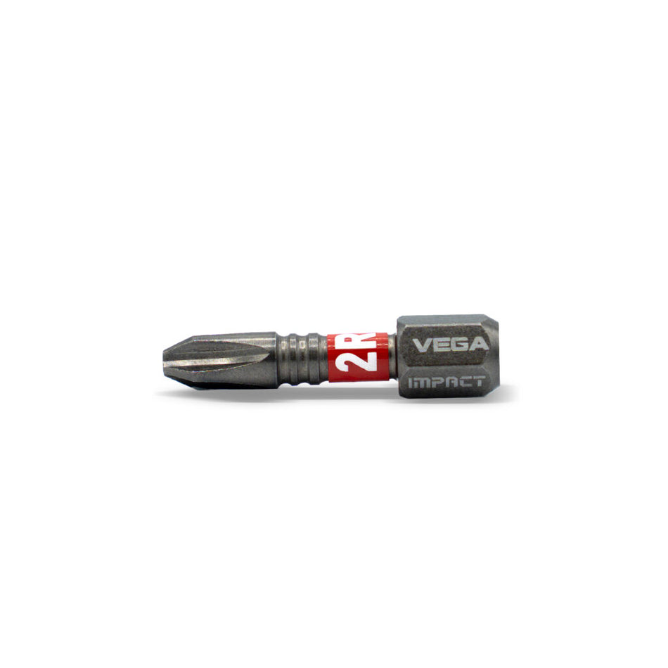 Vega T125P2R-C5, Impactech Phillips #2 Reduced Insert Bit x 1" - Carded 5pc