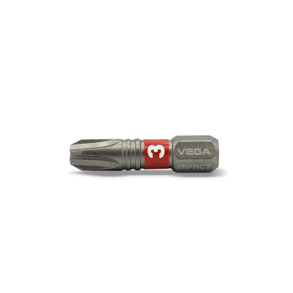 Vega T125P3A-C5, Impactech Phillips #3 Insert Bit x 1" - Carded 5pc