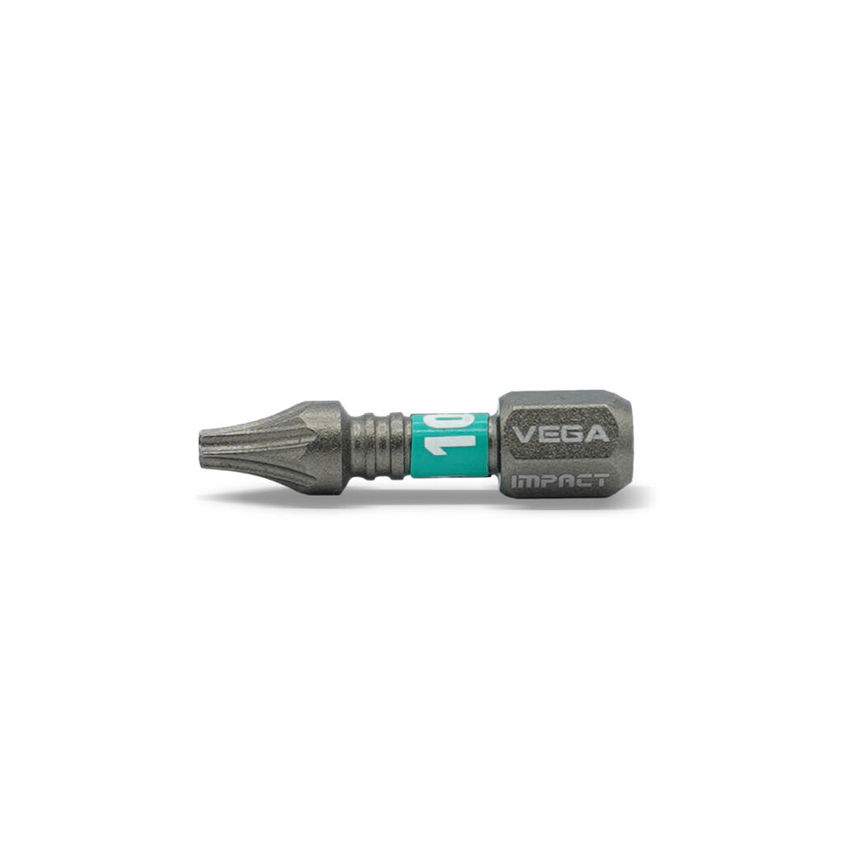 Vega T125T10A-C5, Impactech Torx 10 Insert Bit x 1" - Carded 5pc