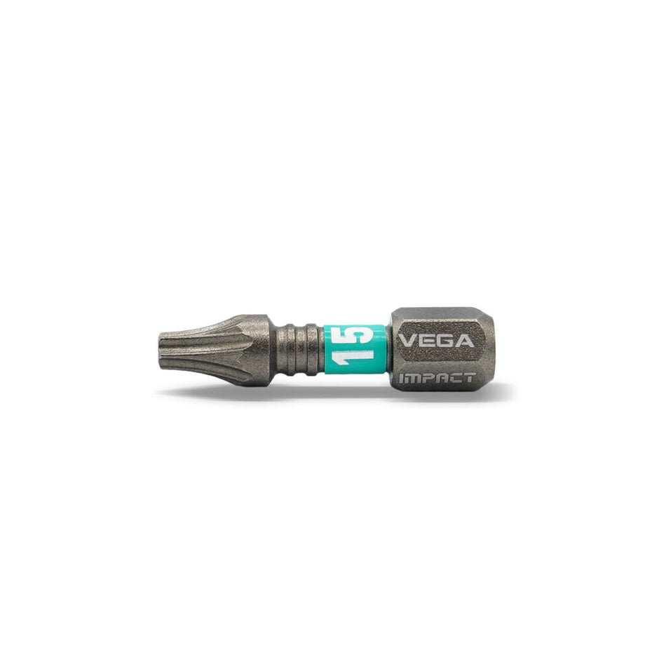 Vega T125T15A-C5, Impactech Torx 15 Insert Bit x 1" - Carded 5pc