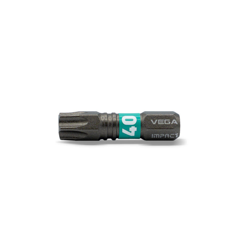 Vega T125T40A-C5, Impactech Torx 40 Insert Bit x 1" - Carded 5pc