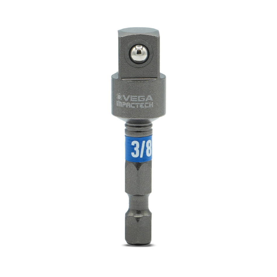 Vega T150ADB38-C2, Impactech 3/8 x 1/4 Adapter w/ Ball x 2" - Carded 2pc