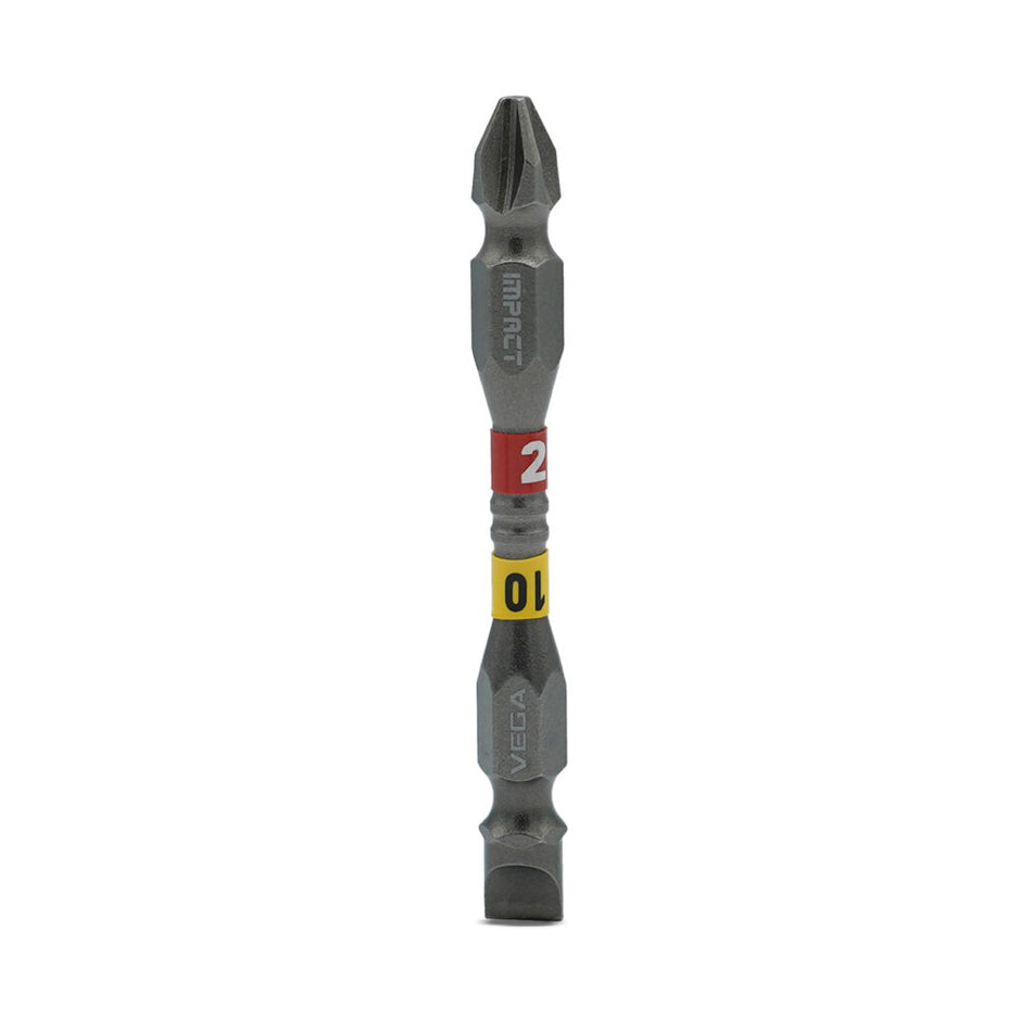 Vega T165P2F10BT-C3, Impactech P2 + SL10 Double End Power Bit x 2-9/16" - Carded 3pc
