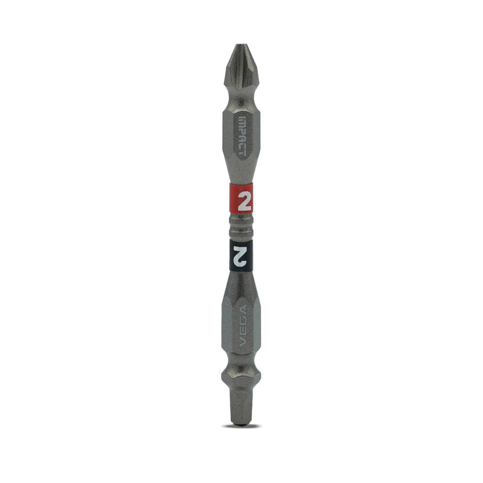 Vega T165P2R2BT-C3, Impactech P2 + SQ2 Double End Power Bit x 2-9/16" - Carded 3pc