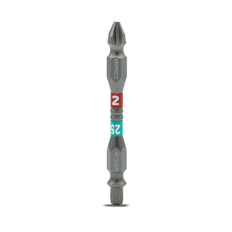 Vega T165P2T25BT-C3, Impactech P2 + T25 Double End Power Bit x 2-9/16" - Carded 3pc