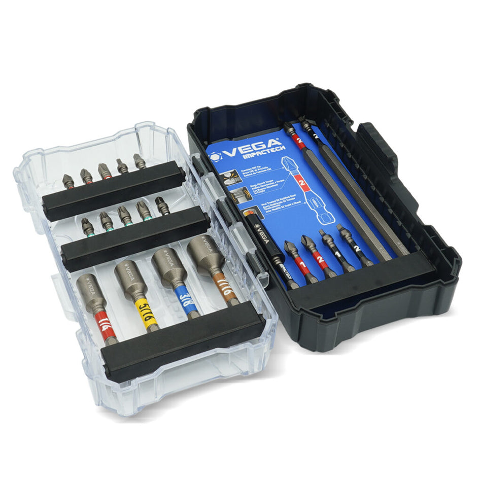 Vega T21-1DB, Impactech Impact Driver Bit Set - 21pc