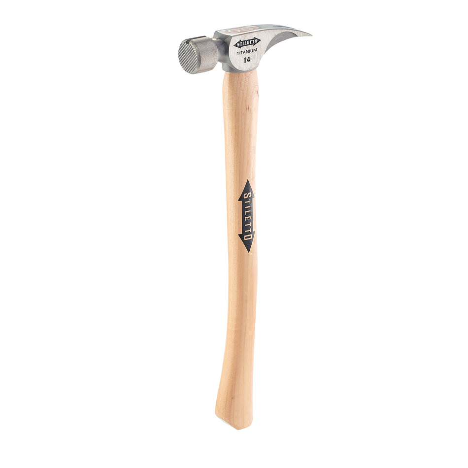 Stiletto TI14MC, 14oz Titanium Milled Face Curved Hickory Handle Hammer