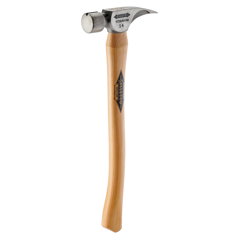 Stiletto TI14SC, 14 oz Titanium Smooth Face/ Curved 18" Framer Hickery Handle
