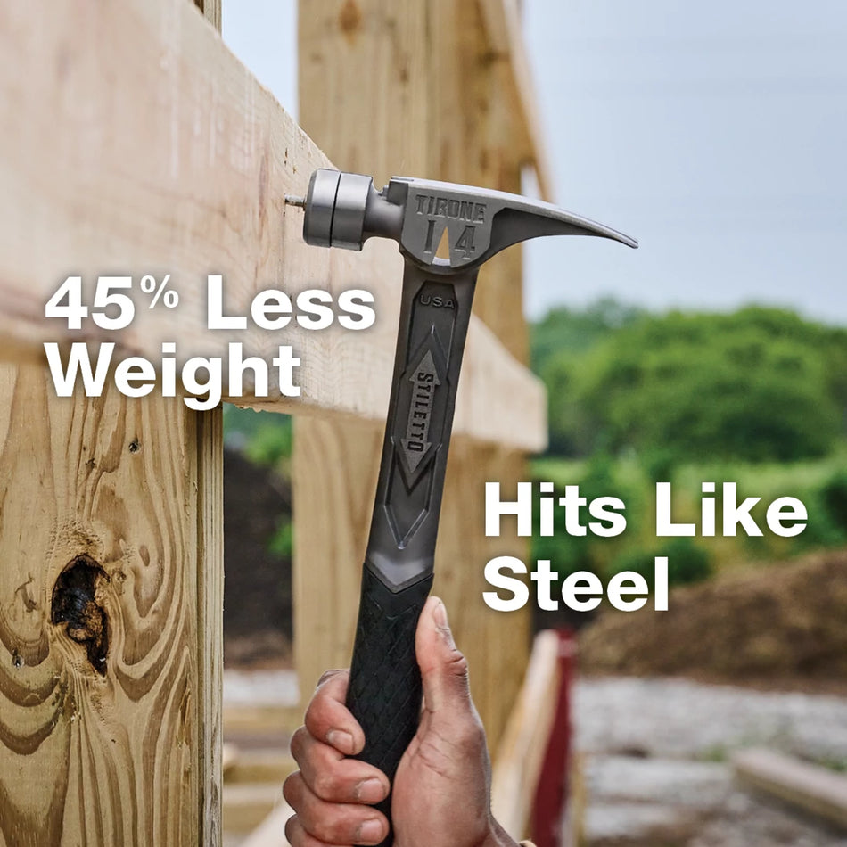 Stiletto TIB14RMC, STILETTO® TIBONE™ 14oz Milled Titanium Framing Hammer