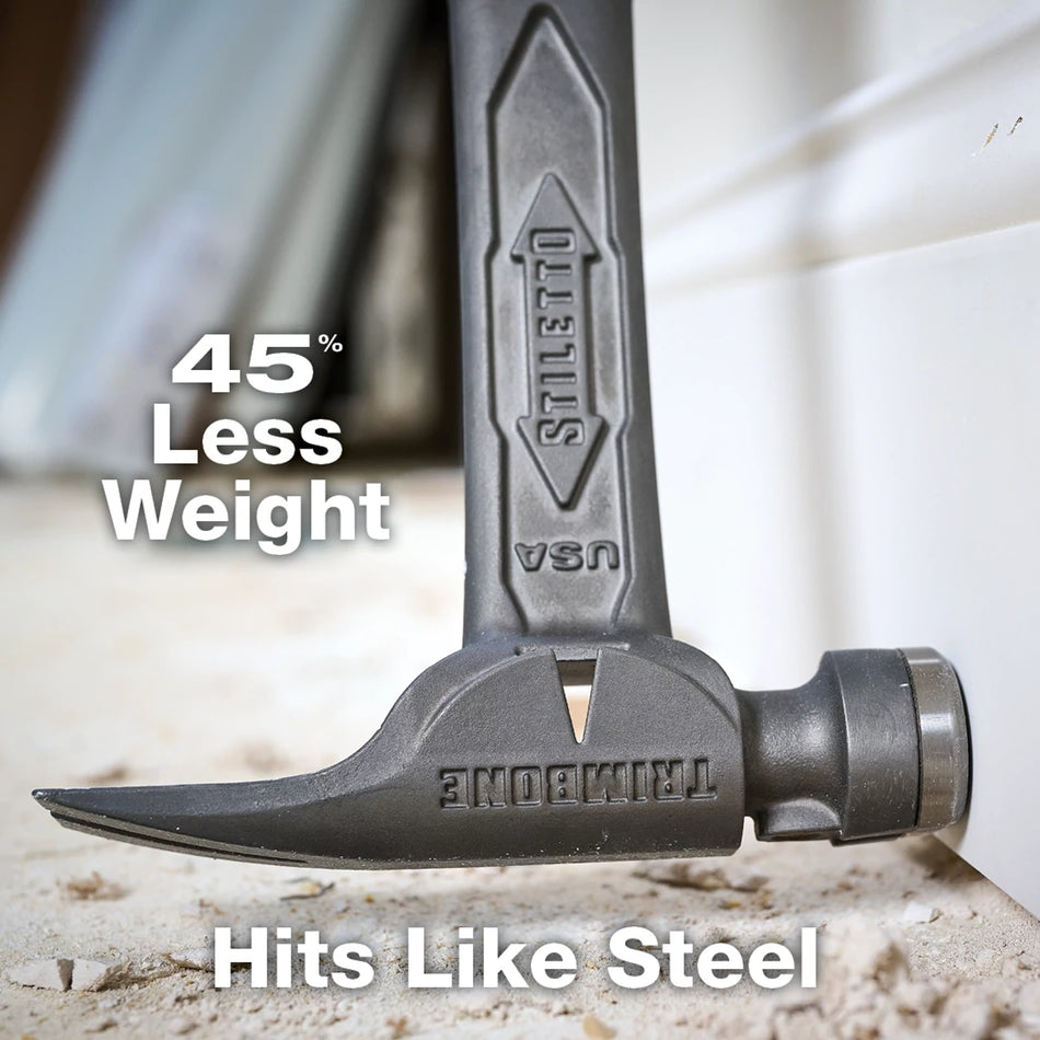Stiletto TRMB, TRIMBONE Curved Handle Smooth Face Titanium Finish Hammer