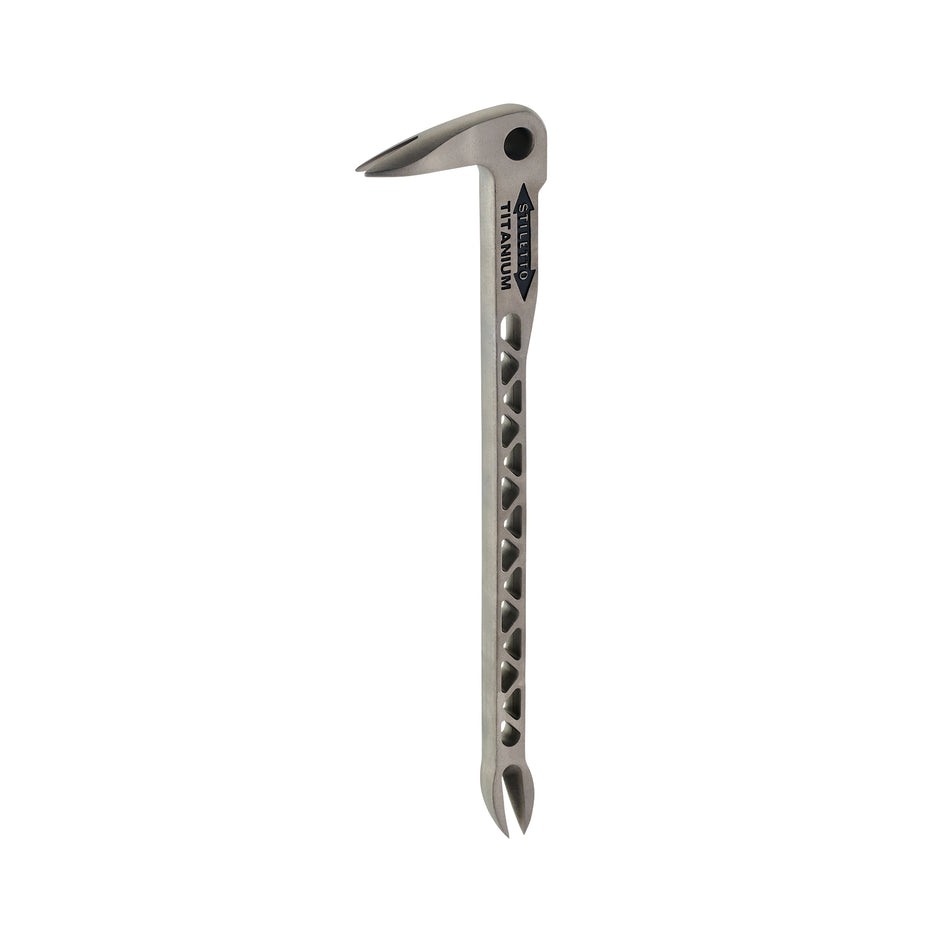 Stiletto TICLW-12, 8oz 12" Titanium Claw bar Nail Puller with Dimpler