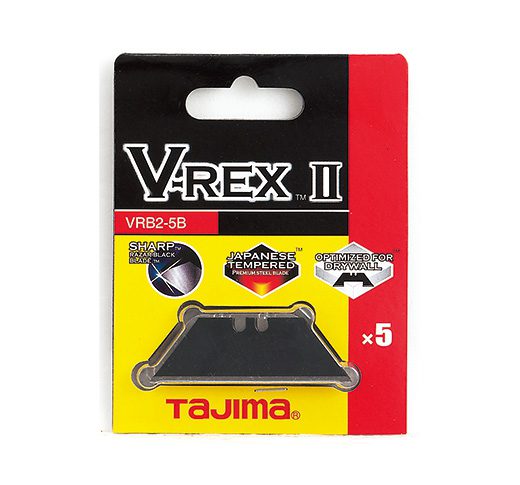Tajima VRB2-5B, V-REX™ II, premium tempered steel utility knife blades, 5-blade pack