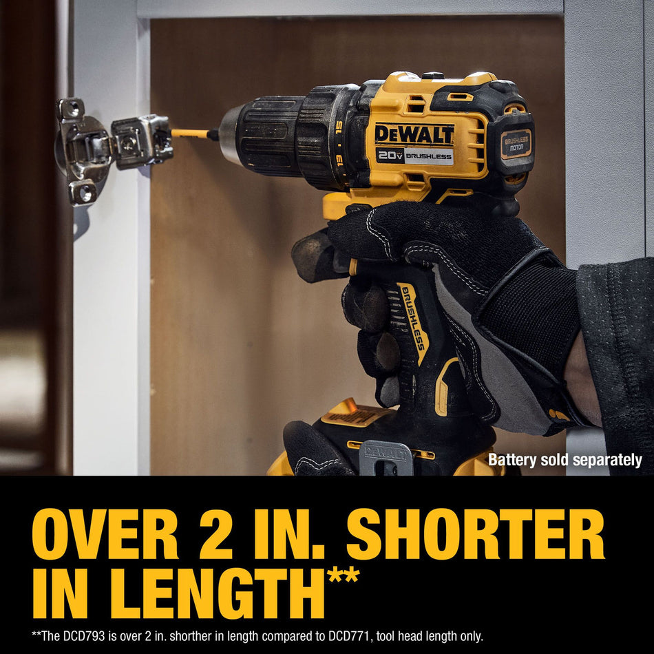DEWALT DCD793B, 20V Max* Brushless Cordless 1/2 In. Drill/Driver (Tool Only)