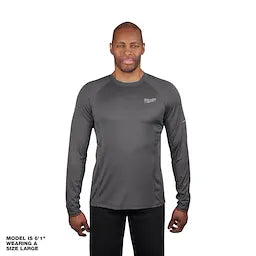 Milwaukee 402G-M, Men's Medium Gray WORKSKIN Midweight Performance Long Sleeve Base Layer Shirt (Discontinued)