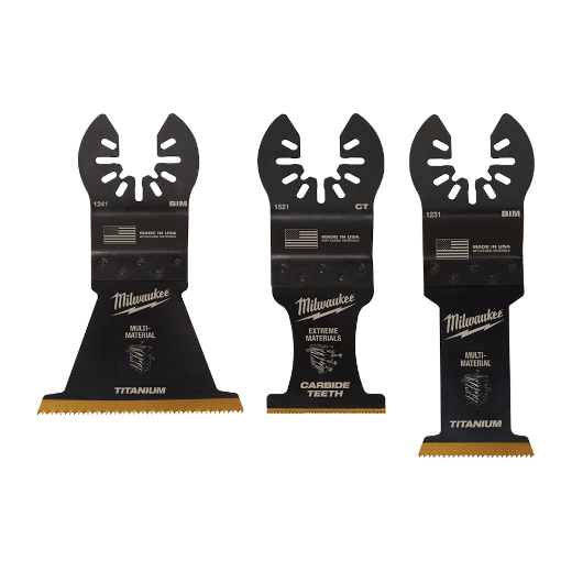 Milwaukee 49-10-9005, OPEN-LOK 3PC MULTI-MATERIAL CUTTING MULTI-TOOL BLADE VARIETY PACK