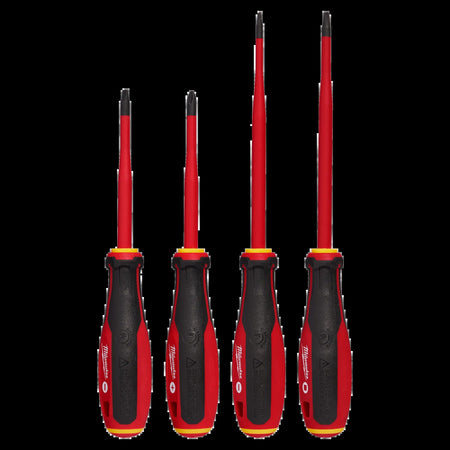 Milwaukee 48-22-2219, 4pc 1000V Insulated Slim Tip Screwdriver Set