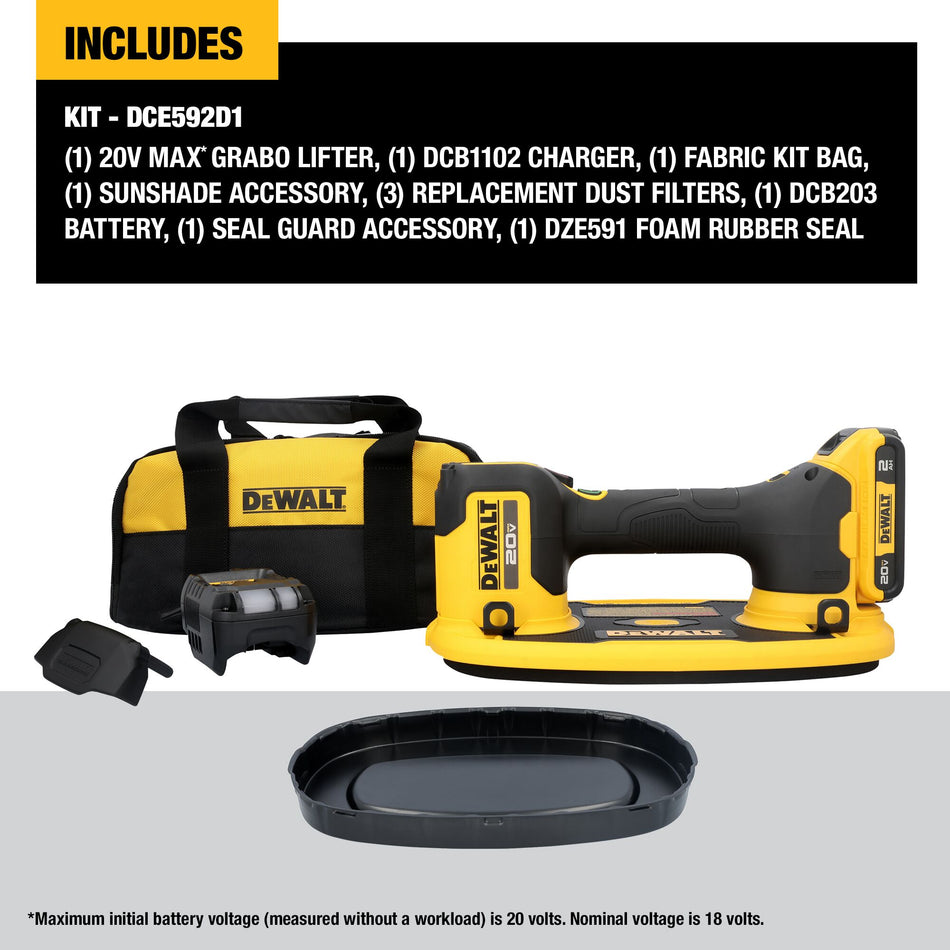 DEWALT DCE592BD1, 20V MAX Grabo Lifter Kit