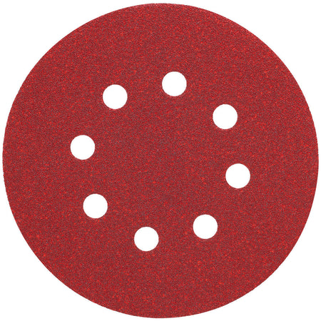 DEWALT DW4309, 5'' 8 Hole 80 Grit Hook and Loop Random Orbit Sandpaper (25/pkg)