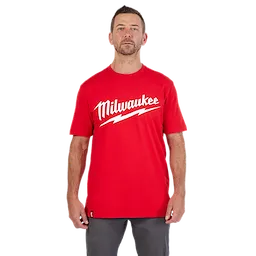 Milwaukee 607R-3X, BIG LOGO WORK TEE SS - RED 3X