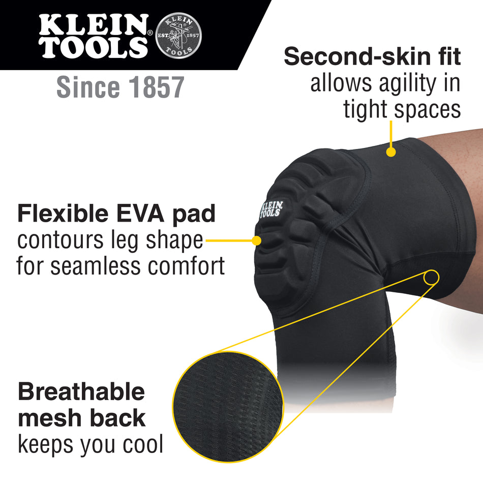 Klein Tools 60592, Lightweight Knee Pad Sleeves, L/XL