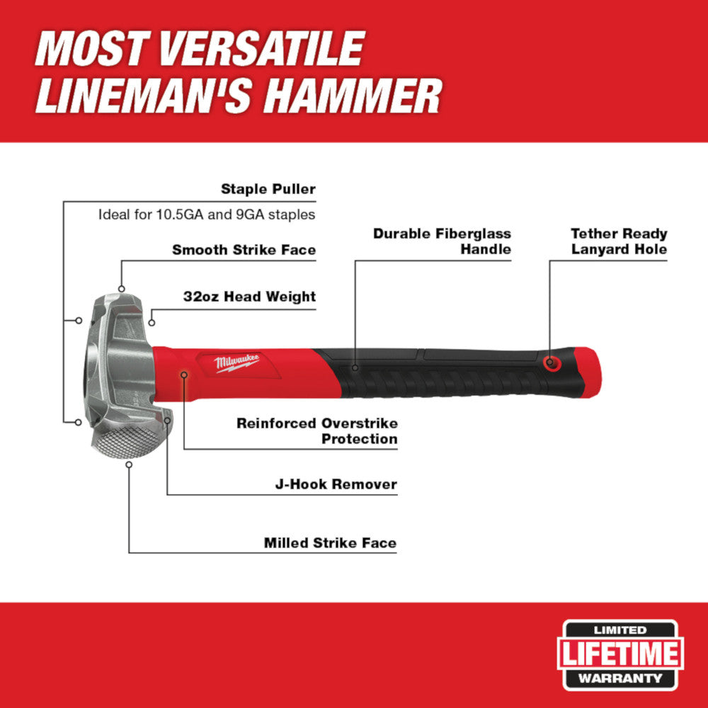 Milwaukee 48-22-9040, 4in1 Lineman's Hammer
