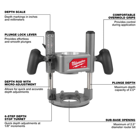 Milwaukee 2838-21, M18 FUEL™ 1/2" Router Kit
