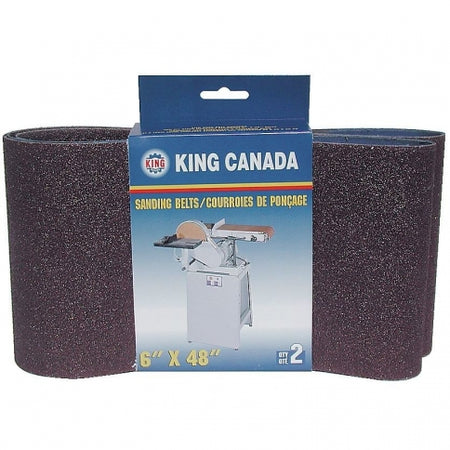 KING Canada SB-648-K-60, 2 pc. 6" x 48" 60 Grit Wood Sanding Belts Kit