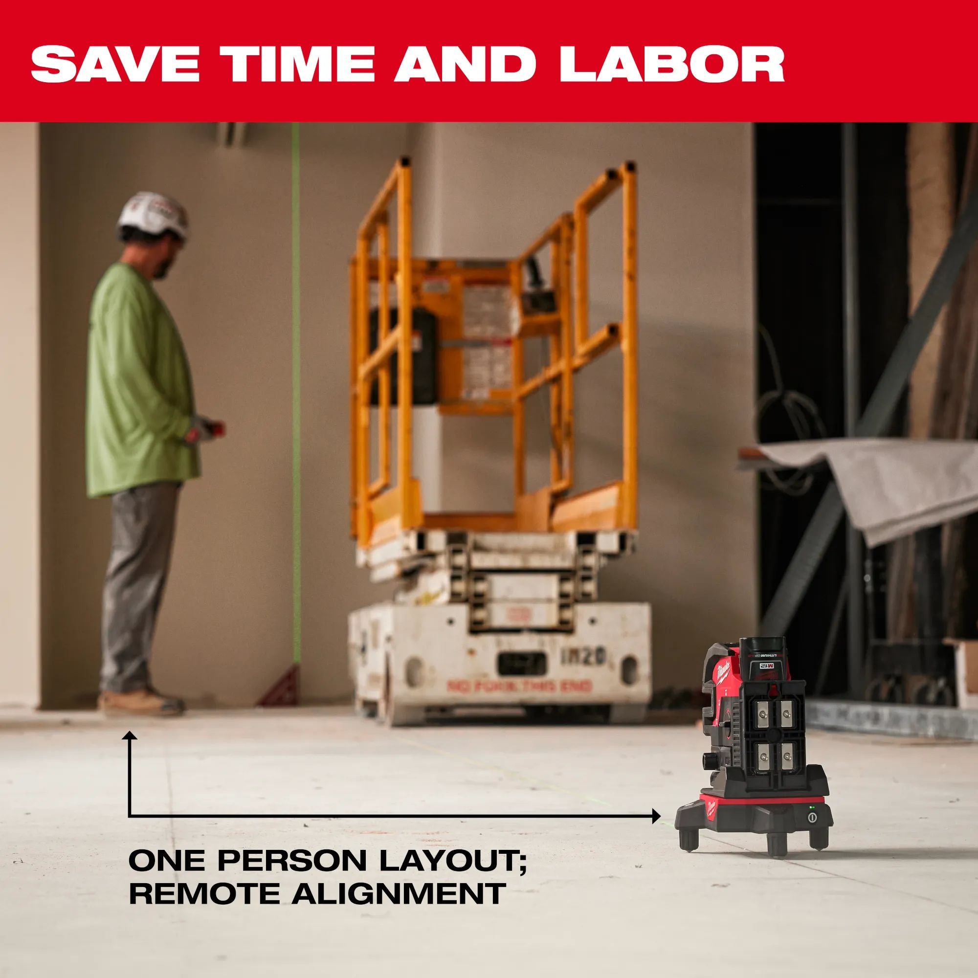 Milwaukee 48-35-1314, WIRELESS LASER ALIGNMENT BASE W/ REMOTE