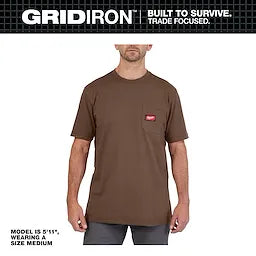 Milwaukee 605BR-3X, HEAVY DUTY POCKET T - SS BROWN 3X