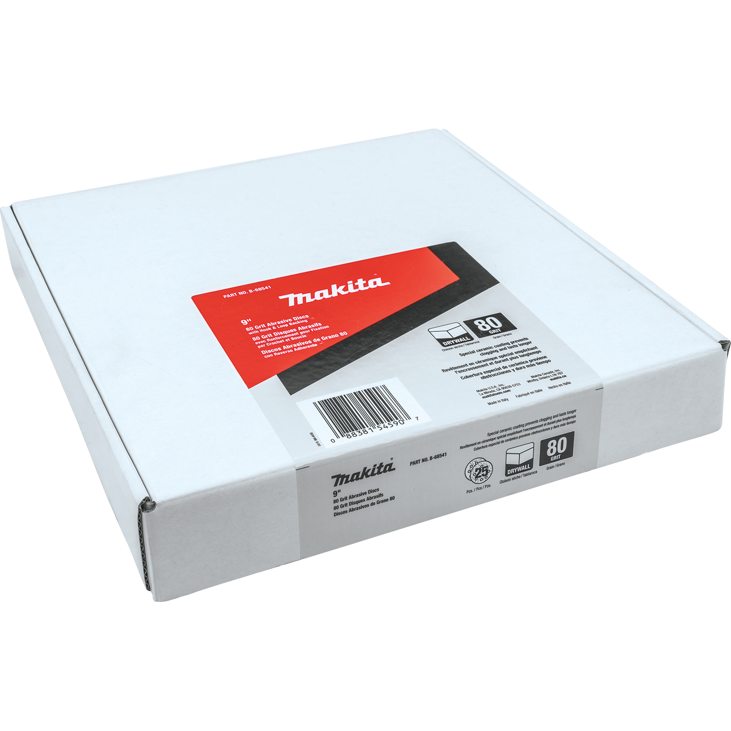 Makita B-68541, 9" Drywall Sanding Disc Hook & Loop 9 Holes 80 Grit (25/Pack)