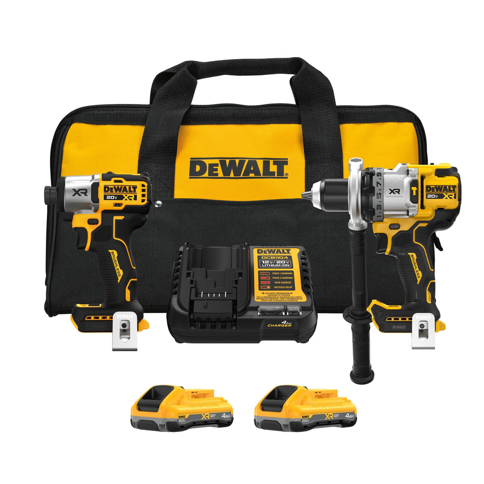DEWALT DCK2101QQ2, 20V MAX*XR® 2-Tool Hammer Drill/Impact Combo Kit with POWERPACK ™ Batteries
