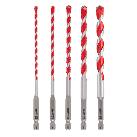 Milwaukee 48-20-9051, 5pc. SHOCKWAVE Carbide Hammer Drill Bit Kit