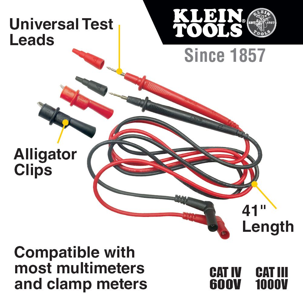 Klein Tools 69410, Replacement Test Lead Set, Right Angle