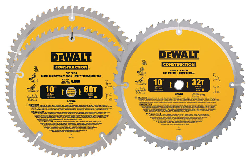DEWALT DW3106P5B3C, 3 pc 10'' Circular Saw Blade Set