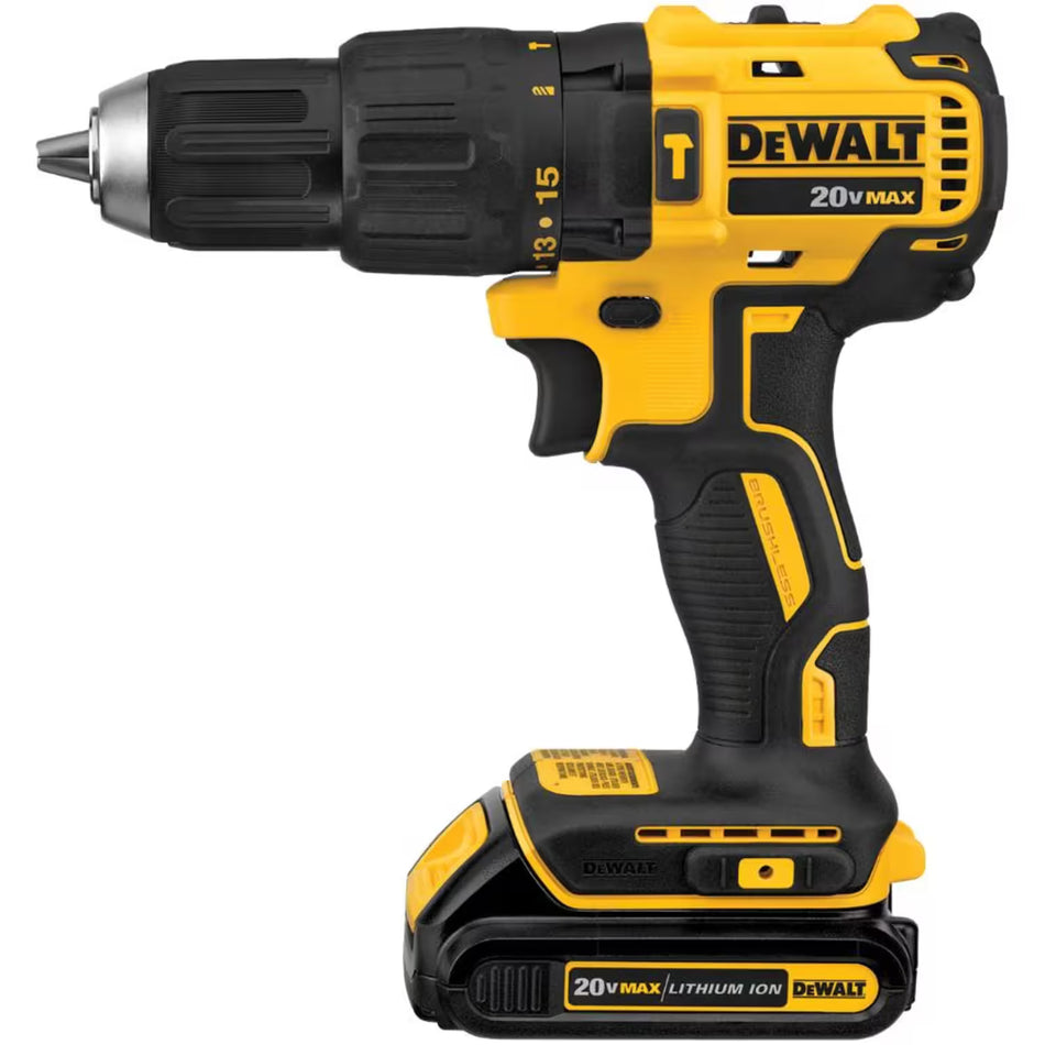 DEWALT DCD778C1, 20V MAX BRUSHLESS COMPACT HAMMERDRILL KIT